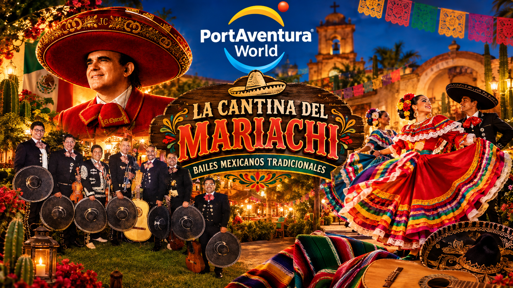 Juancho Ruiz El Charro y artistas del folklore mexicano en PortAventura