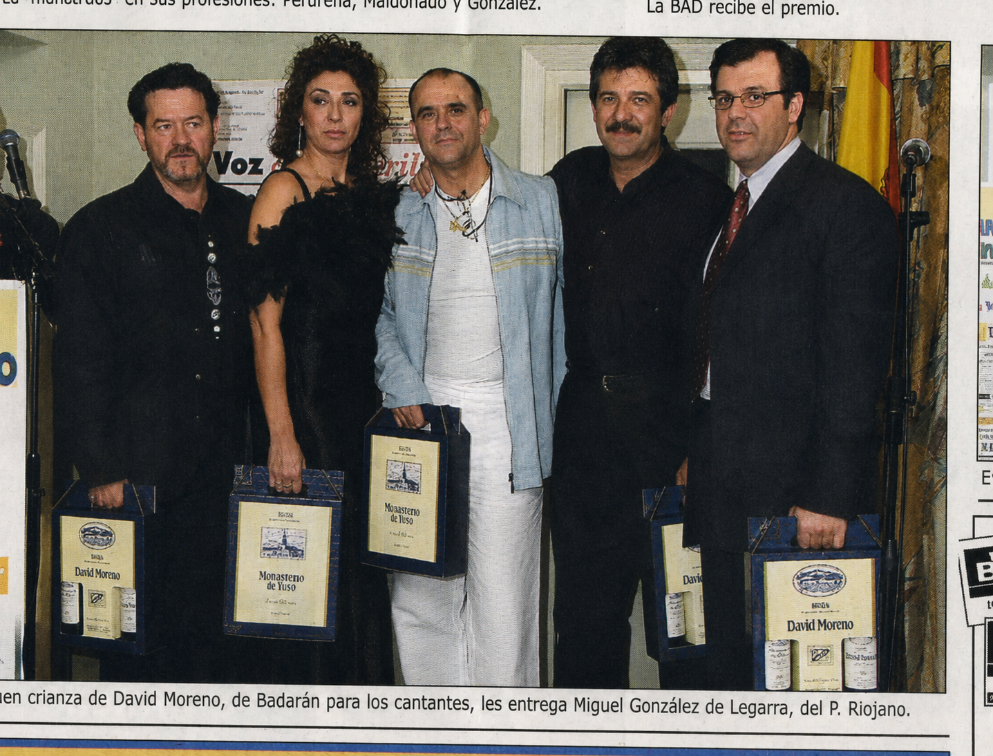 Juancho Ruiz El Charro, Ángela Muro, Teo Echaure y Chema Purón durante la celebración del décimo aniversario de La Voz del Najerilla